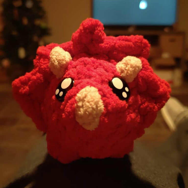 Giant Red Triceratops by DarkRose100 on Discord