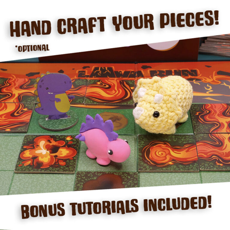 Lava Run the Dinosaur Board Game - Craft your pieces