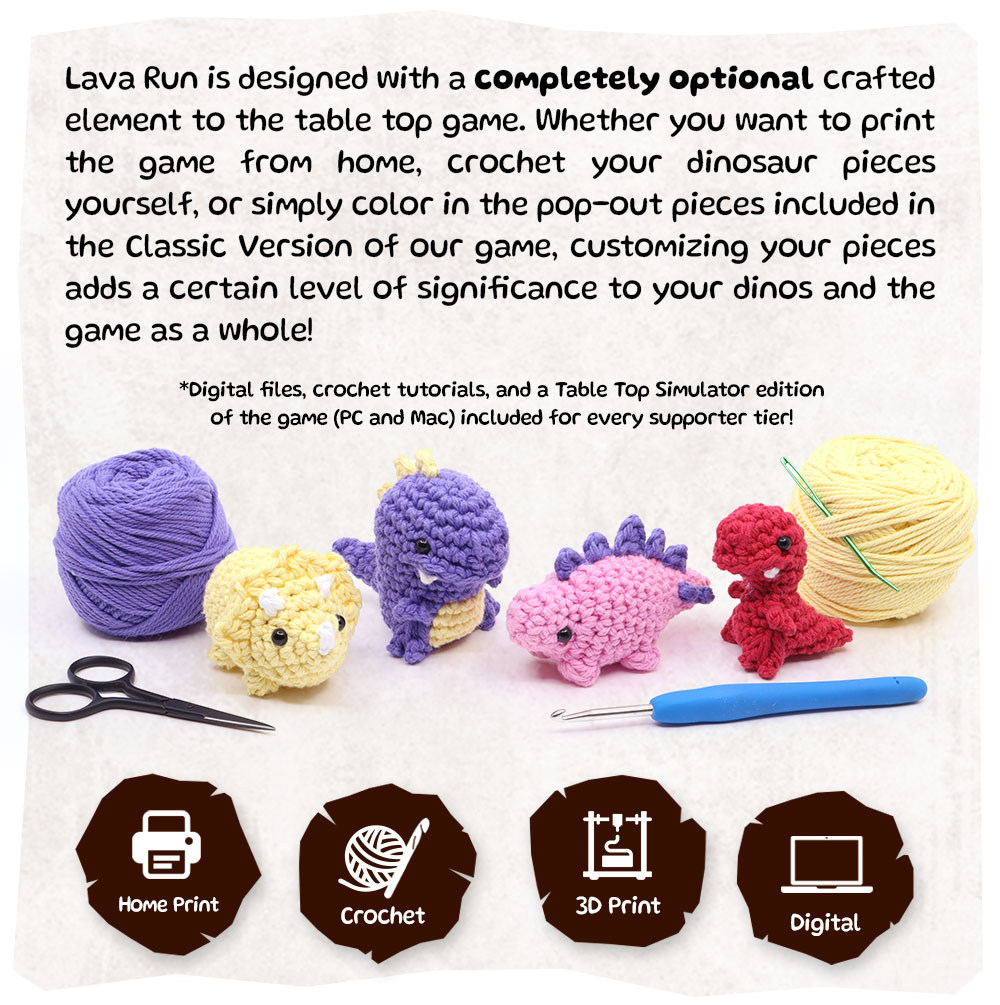 Crochet your Dinosaurs - Lava Run the Dinosaur Board Game